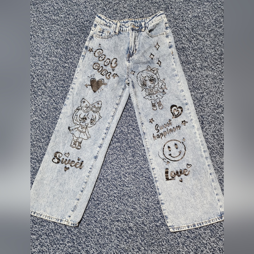 Girls Painted Jeans